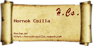 Hornok Csilla névjegykártya